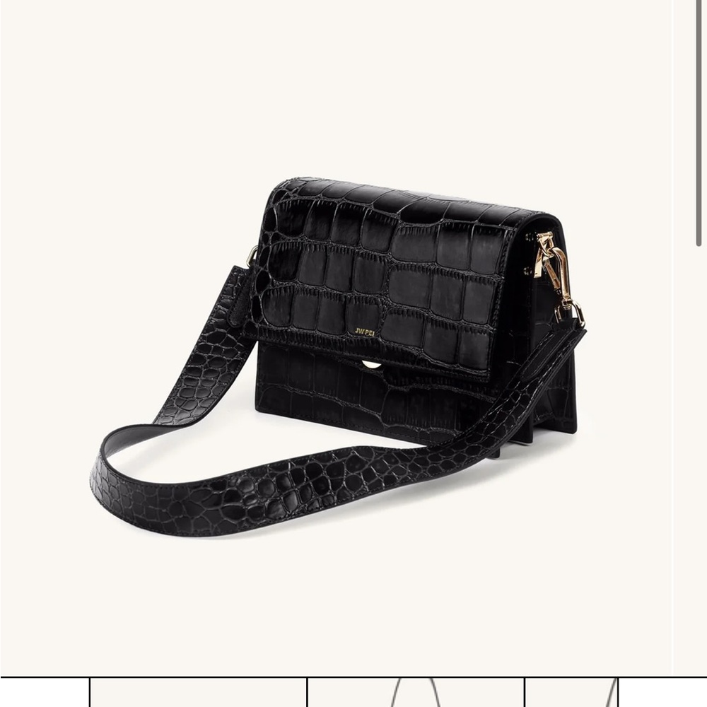 JW Pei Mini Flap Crossbody Purse - Black Croc